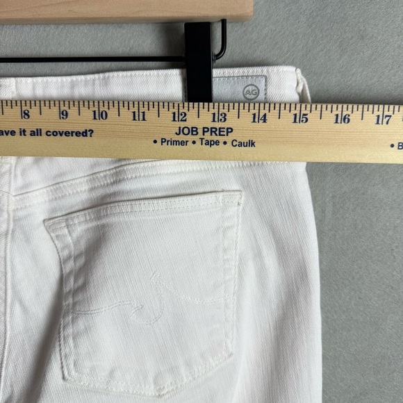 AG Adriano Goldschmied Women's White Jeans The Stilt Roll Up Cigarette Crop 28 - Picture 5 of 16